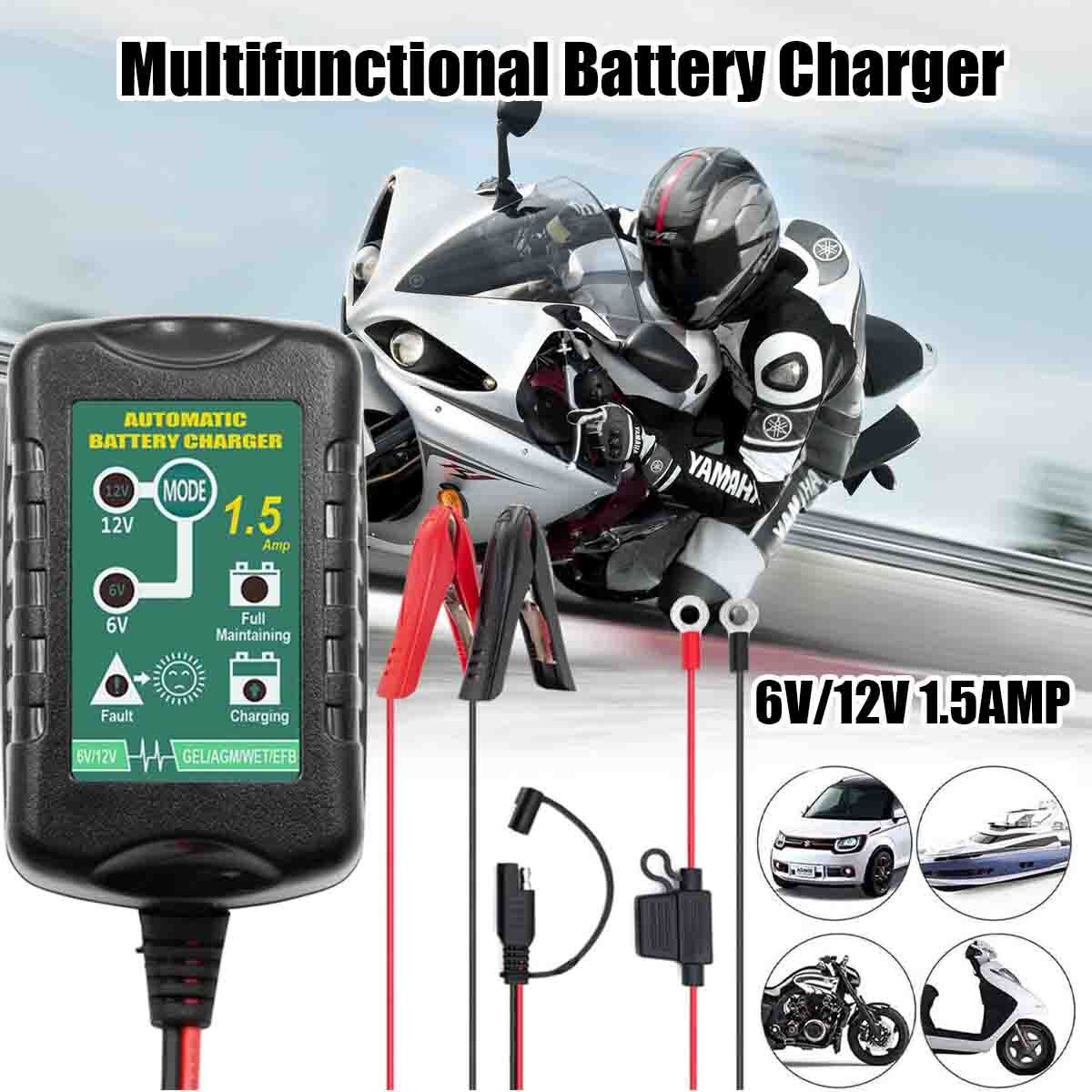Automatic Battery Charger Maintainer Motorcycle Trickle Float For 6V 12V - Image 2