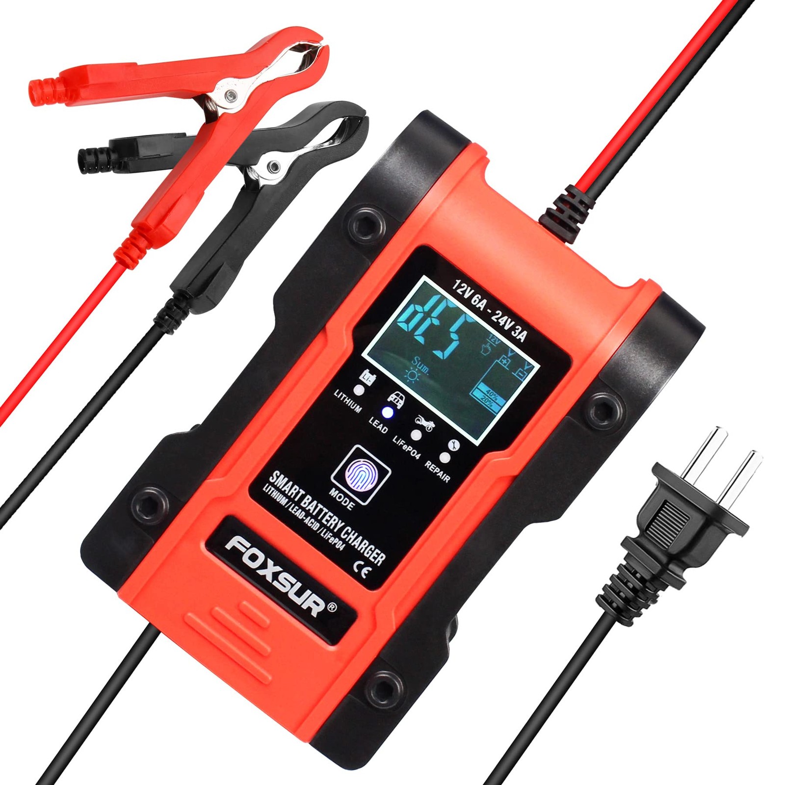 Automotive Battery Charger 12V 6A - 24V 3A Multi-Function Smart Charger Maint...