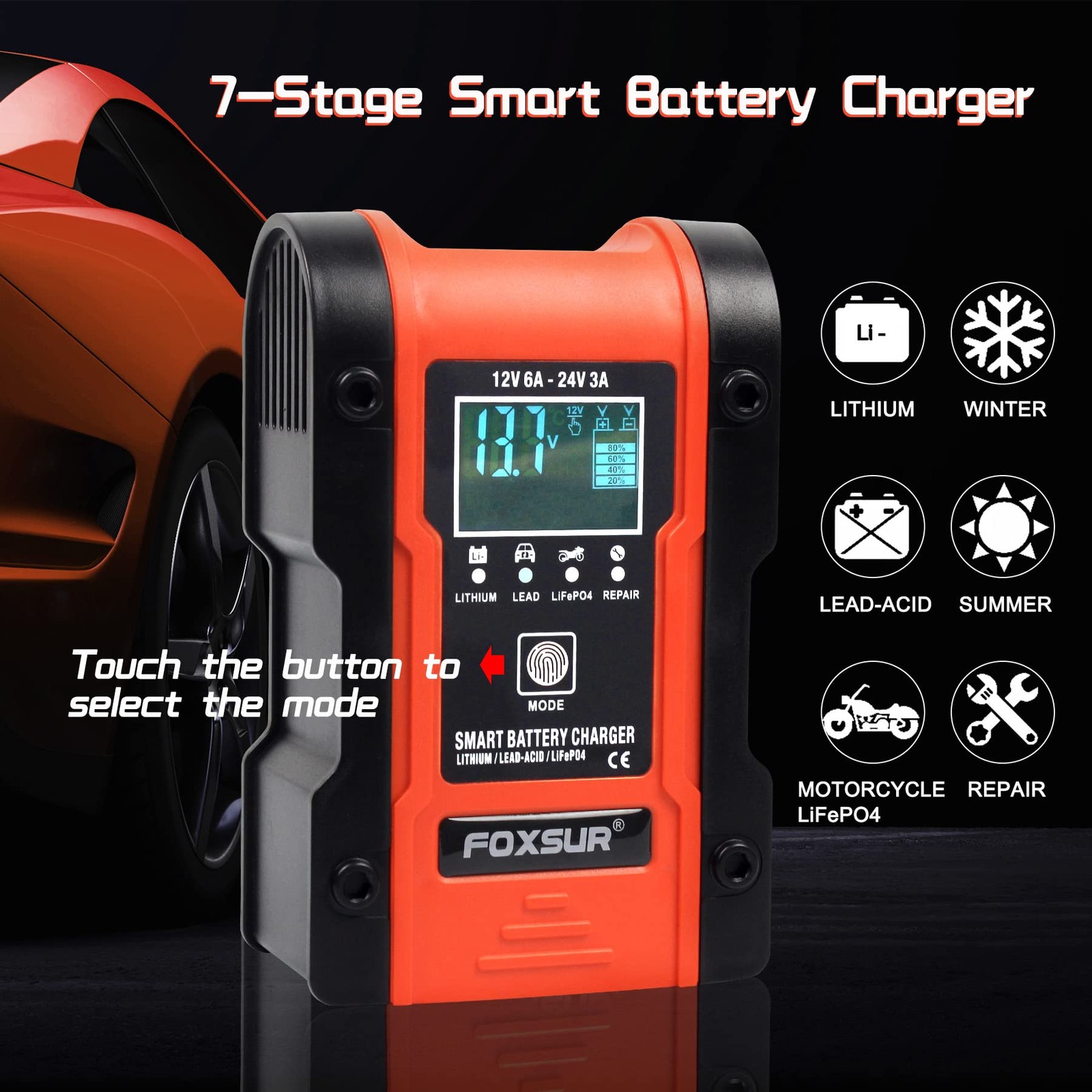 Automotive Battery Charger 12V 6A - 24V 3A Multi-Function Smart Charger Maint... - Image 3