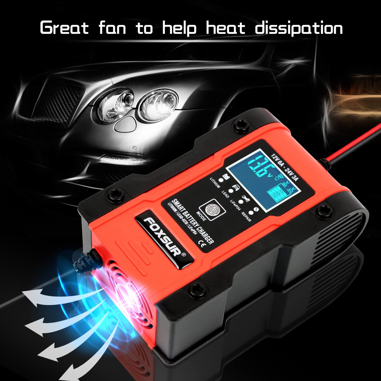 Automotive Battery Charger 12V 6A - 24V 3A Multi-Function Smart Charger Maint... - Image 4