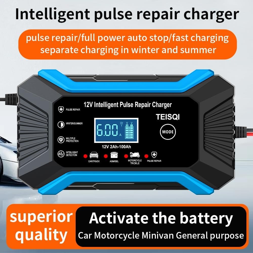 Car Battery Charger, 12V 6A Smart Battery Trickle Charger Automotive 12V Battery - Image 2