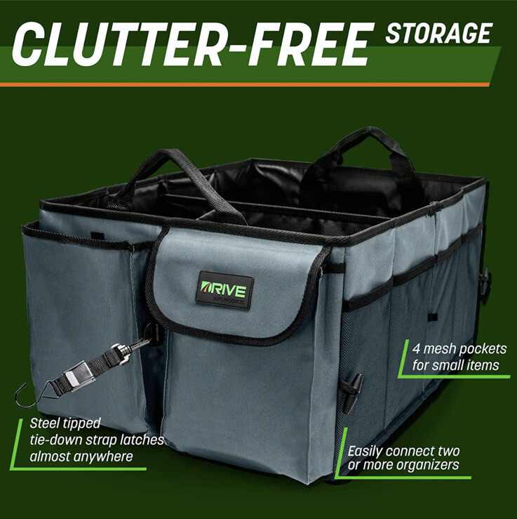Drive Auto Car Trunk Organizer - Collapsible, Multi-Compartment Automotive SUV C - Image 3
