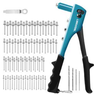 Rivet Gun Kit with 80 Metal Rivets & 4 Drill Bits for Automotive Use
