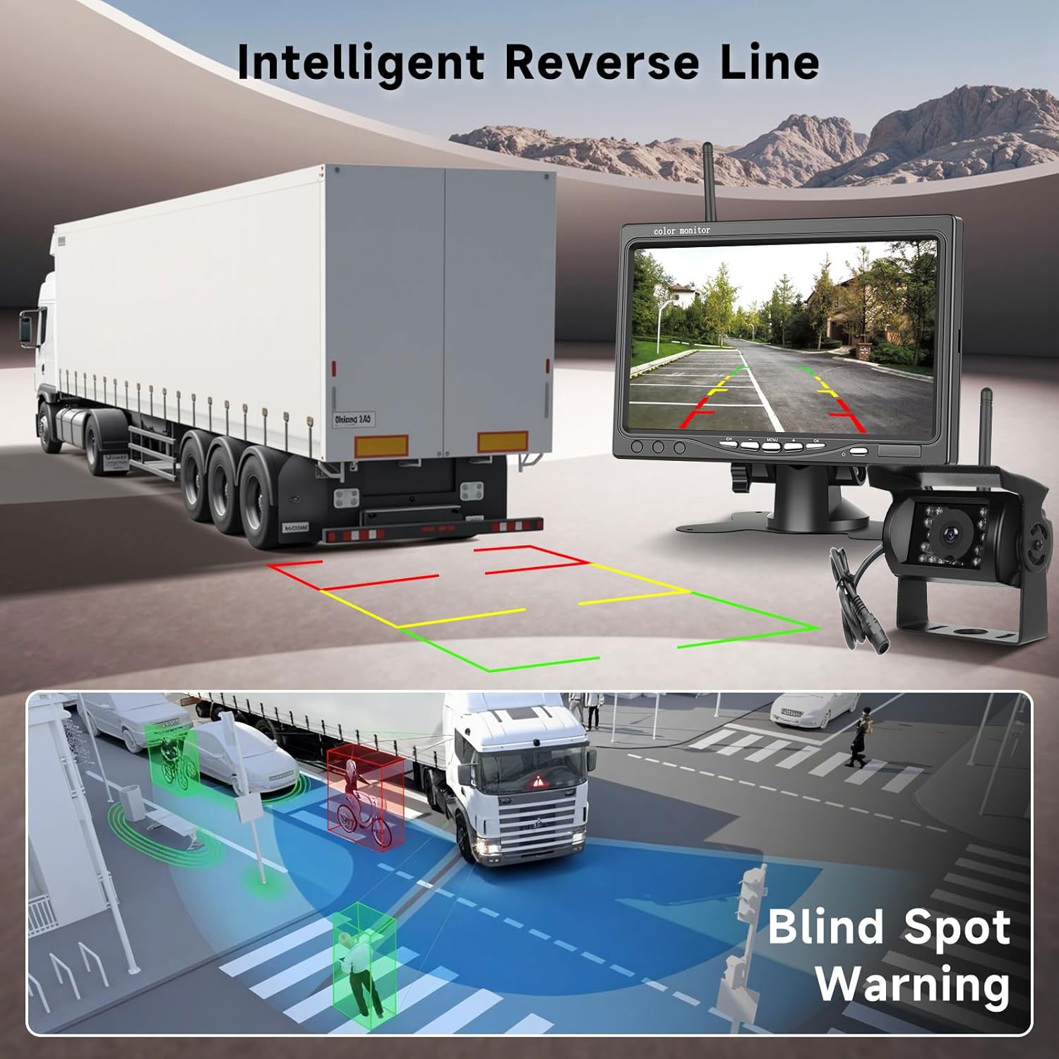 Digital Wireless Backup Camera 7" Reverse Monitor for Truck Caravan RVs 12-24V - Image 5
