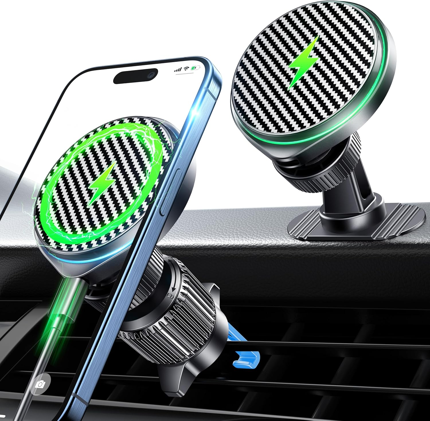 15W Magsafe Car Charger Fast Charging Automotive Ultra Magnetic Car Phone Holder