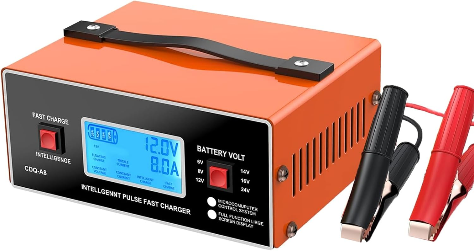 8 Volt Battery Charger Automotive 0-10A, Smart Car Golf Cart Battery Charger, Ma