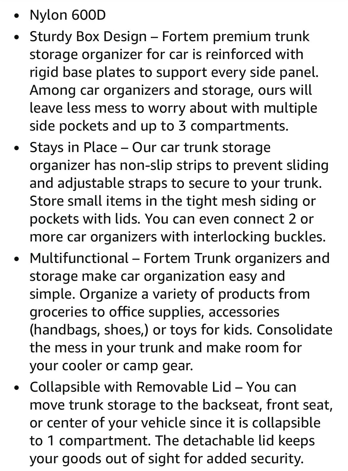 Car Trunk Organizer, Collapsible Multi Compartment SUV Organizer, Foldable St... - Image 5