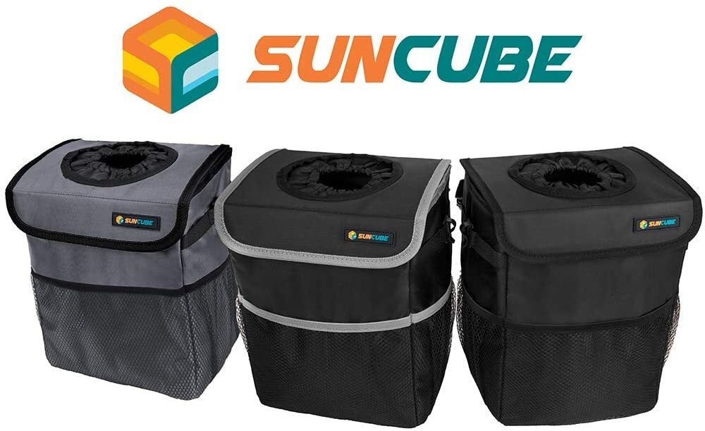 Portable Car Trash Can Garbage Bin Bag Organizer for Vehicles Waterproof Black - Image 2