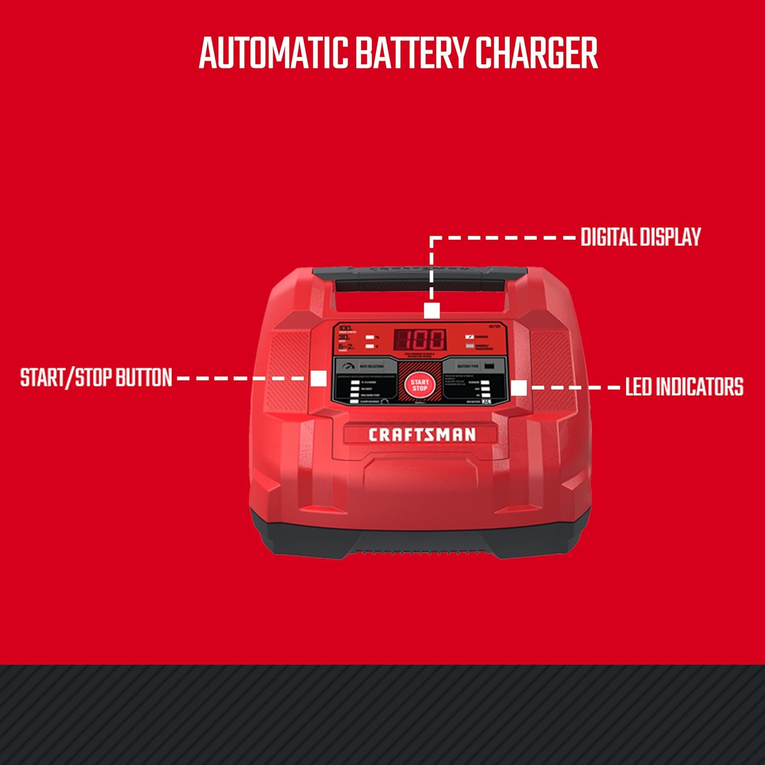 6-in-1 Fully Automatic Battery Charger & Maintainer with Engine Start and Tester - Image 5
