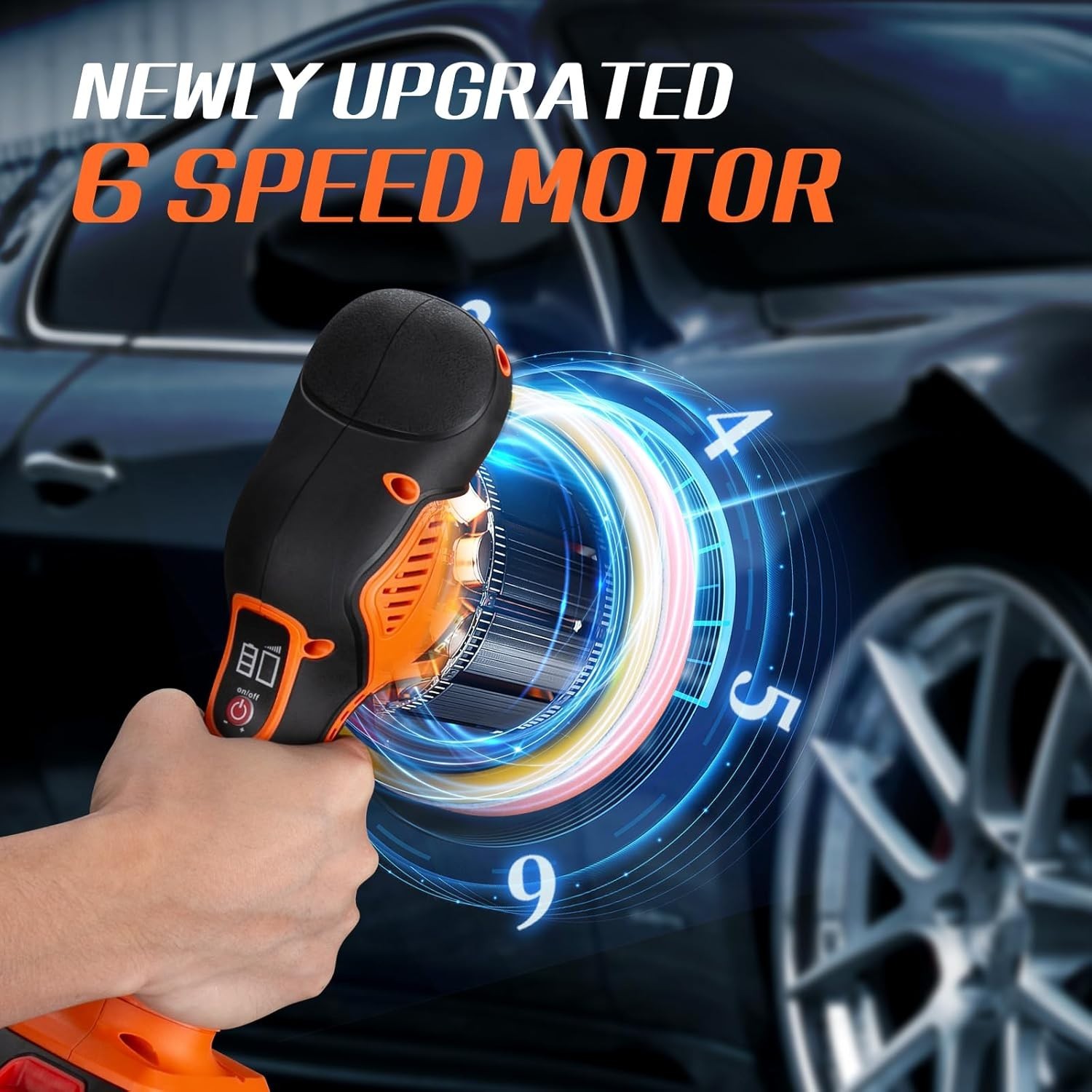 6-Inch Cordless Car Polisher with Variable Speeds & 18 Essential Accessories - Image 5