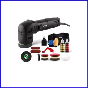 Professional Quality Mini Car Polisher with Comfortable Grip & Accessories