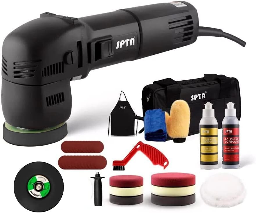 Professional Quality Mini Car Polisher with Comfortable Grip & Accessories - Image 3