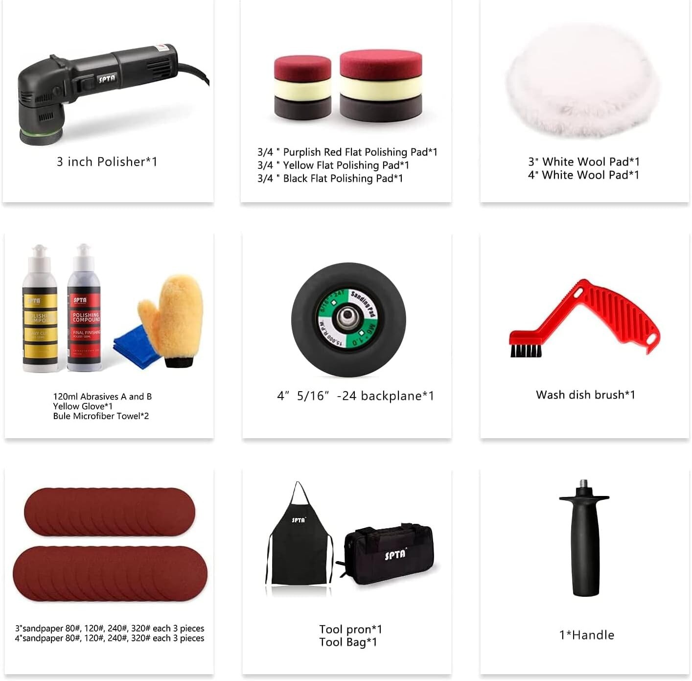 Professional Quality Mini Car Polisher with Comfortable Grip & Accessories - Image 4