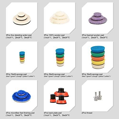 Mini Polishing Pads, 25mm 50mm 80mm Detailing Polishing Pads Car Detailing - Image 5