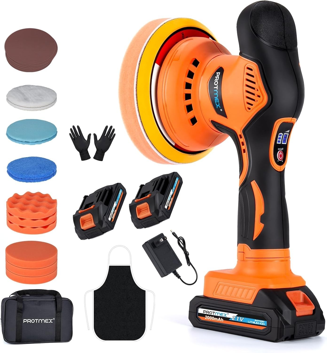 Cordless Car Buffer Polisher Set with Extra Attachments - Image 3