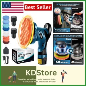 Cordless 6-Inch Car Polisher Kit with 2 Batteries & 16 Attachments