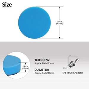 Drill Polishing Pads Kit,21pcs 3inch (80mm) Car Foam Polishing Buffing