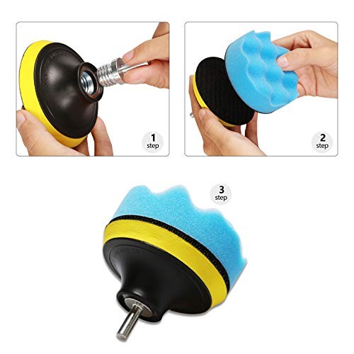 Drill Polishing Pads Kit,21pcs 3inch (80mm) Car Foam Polishing Buffing - Image 4