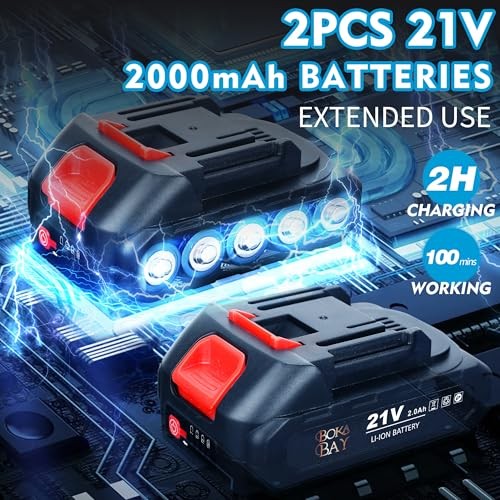 Cordless Car Kit 6 Inch with 21V 2x2000mAh & 9 Pcs Attachments, Buffer Polisher - Image 4