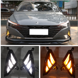 Pair For Hyundai Elantra 2021 2022 LED Bumper Fog Lamp DRL Daytime Running Light