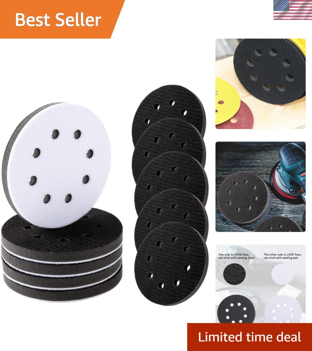 Sanding Interface Pads 5 Inch 8 Holes Foam Buffer Pads for Orbital Sander Pol...