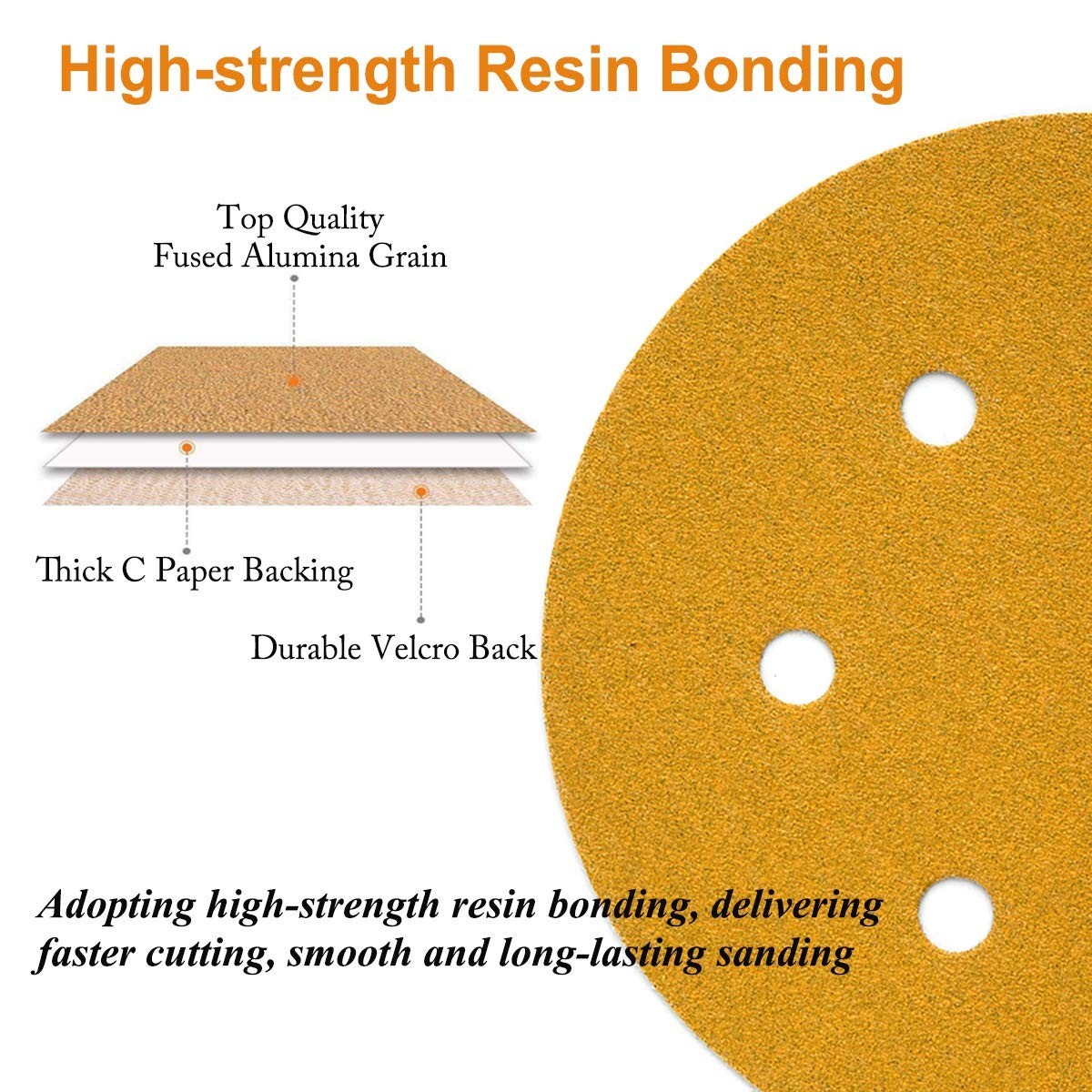 Sanding Discs 6 Inch 80 Grit Hook and Loop 100 Pack for Automotive Woodworking - Image 5