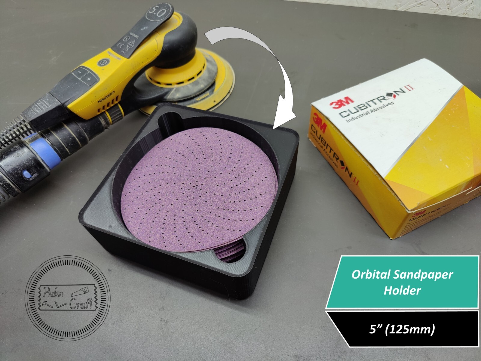 Orbital Sandpaper Holder, 5" (125mm)