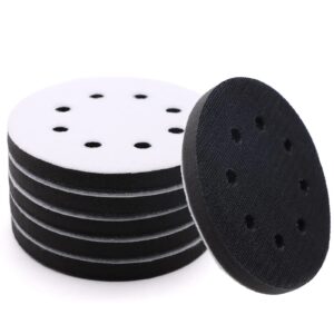 6pc 5" 8 Holes Hook $ Loop soft Interface Pads Orbital Sander Sanding Foam Pad