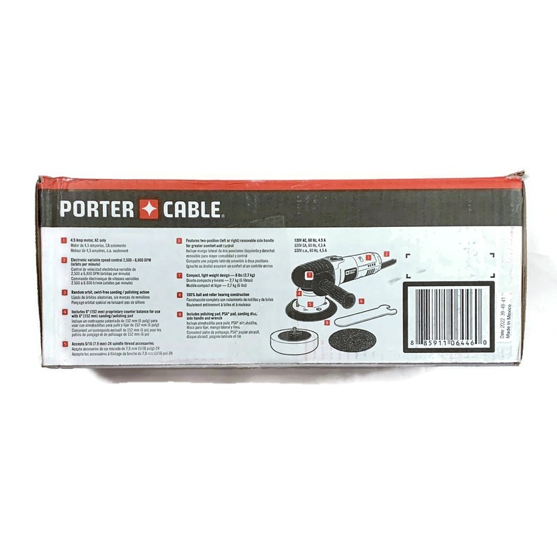 PORTER CABLE 7346SP 6" Variable Speed Random Orbit Sander Polisher & Buffer - Image 2