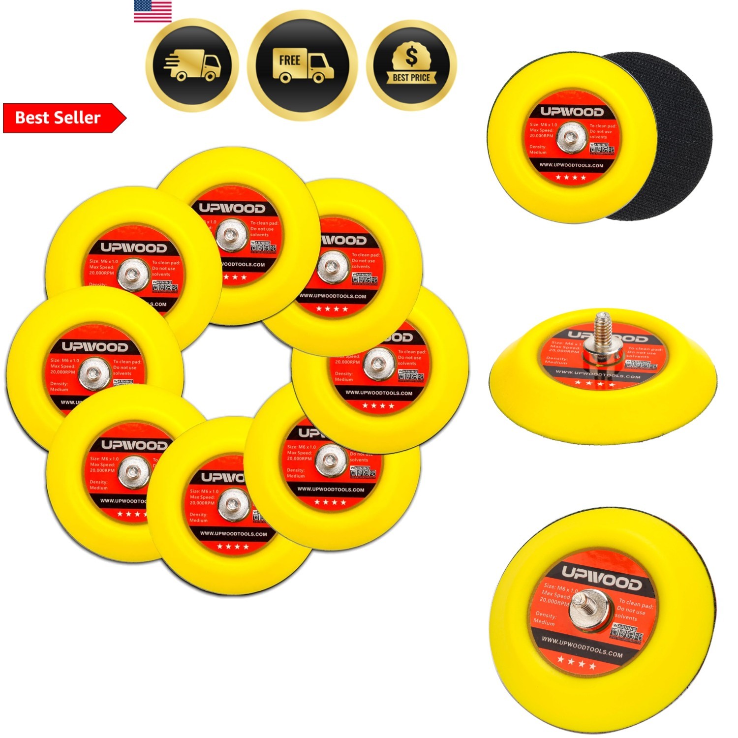 3 Inch M6 Thread Hook and Loop Backing Pad for Mini Air Sander Polisher