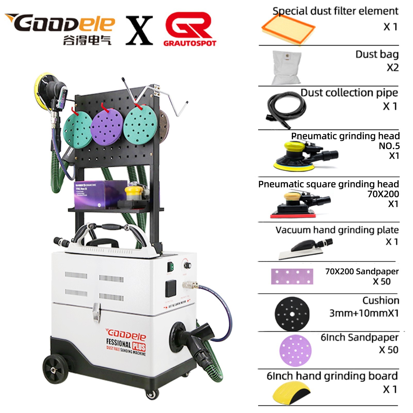 F3 Dust Free Sanding Machine With Pneumatic Sander&Electric Sander Grinding Tool