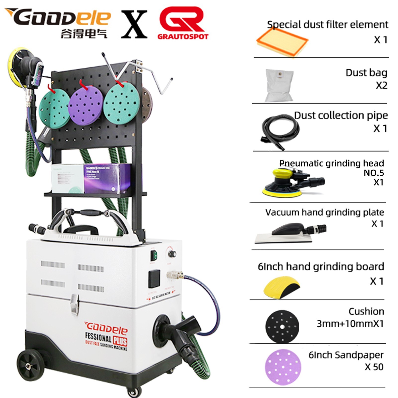F3 Dust Free Sanding Machine With Pneumatic Sander&Electric Sander Grinding Tool - Image 5