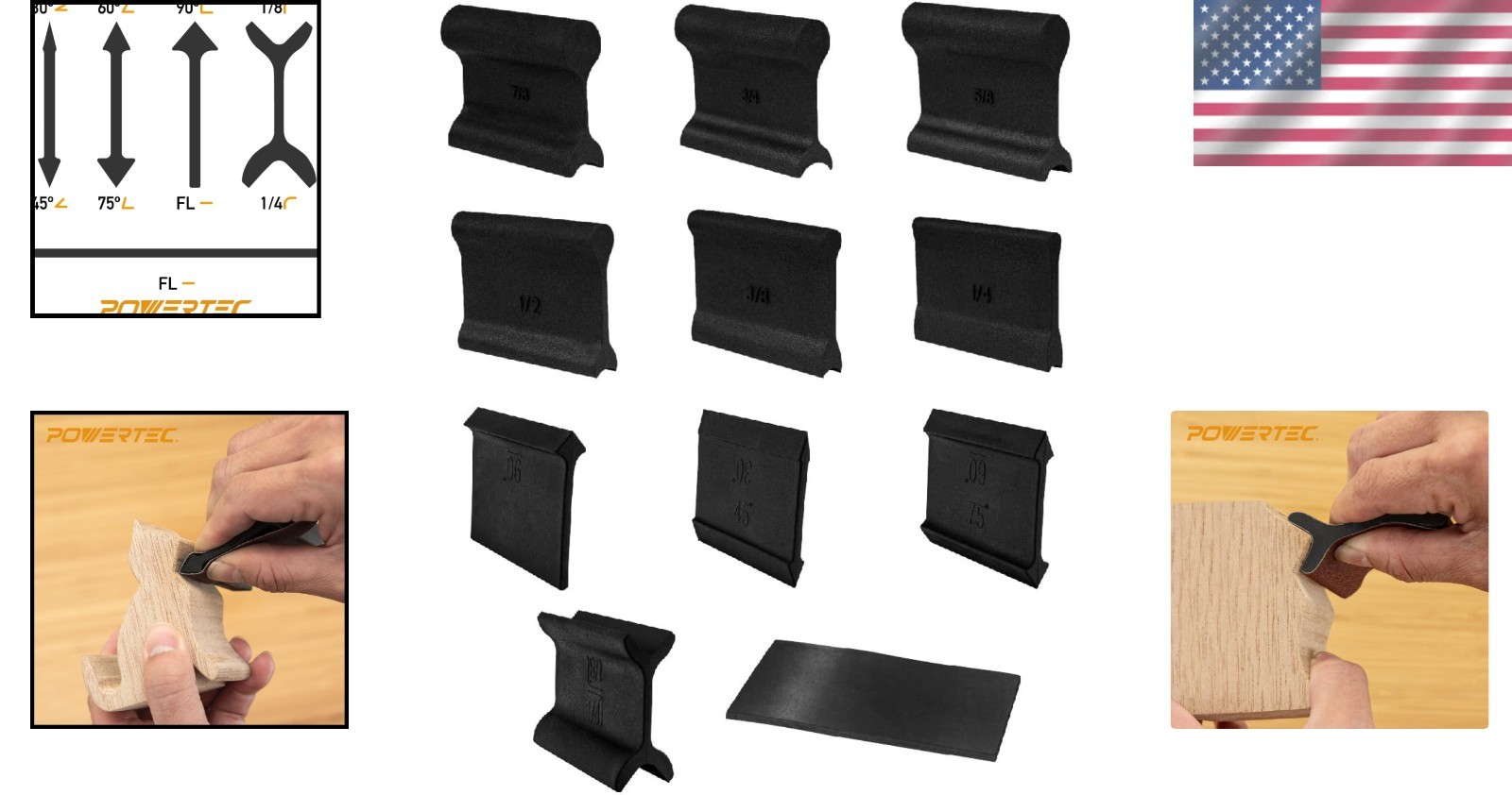 Contour Sanding Grips 11pcs Woodworking Auto Body Crafts Angle Sanding Pads - Image 2