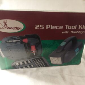 25 PIECE TOOL KIT W/FLASHLIGHT CAMPING OR AUTOMOTIVE NIB 4 AA Batteries not incl