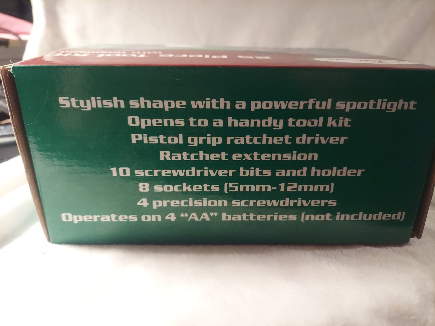 25 PIECE TOOL KIT W/FLASHLIGHT CAMPING OR AUTOMOTIVE NIB 4 AA Batteries not incl - Image 2