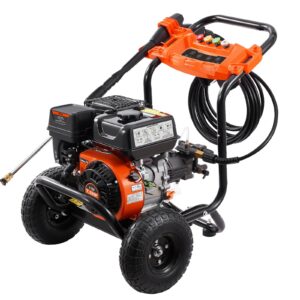 Uimoso Gas Pressure Washer 3500 PSI 2.6 GPM with 5 Nozzle Set for Cars Fences