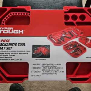 Mechanics Silicone Tool Organizer Tray, Flexible, Red, Automotive Use 3 Pcs