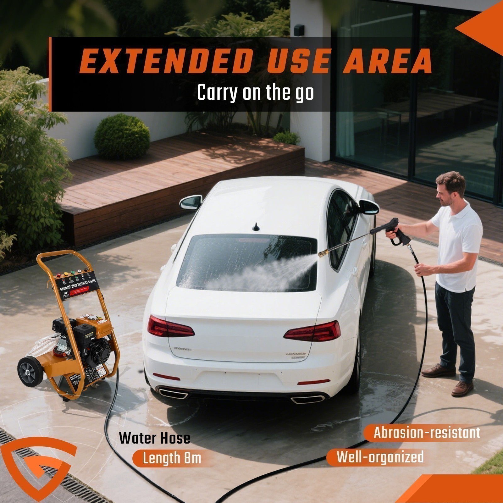 Gas Pressure Washer Gas Powered Washer 3950 PSI 2.6 GPM 212cc 5 Nozzle 26ft Hose - Image 3