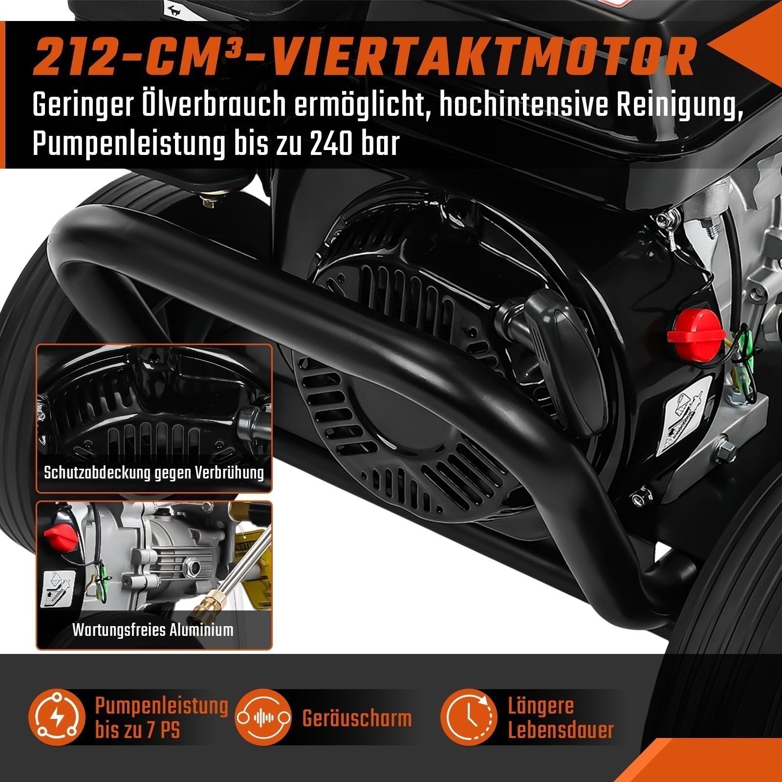 Gas Pressure Washer Gas Powered Washer 3500 PSI 2.6 GPM 212cc 5 Nozzles Black - Image 4