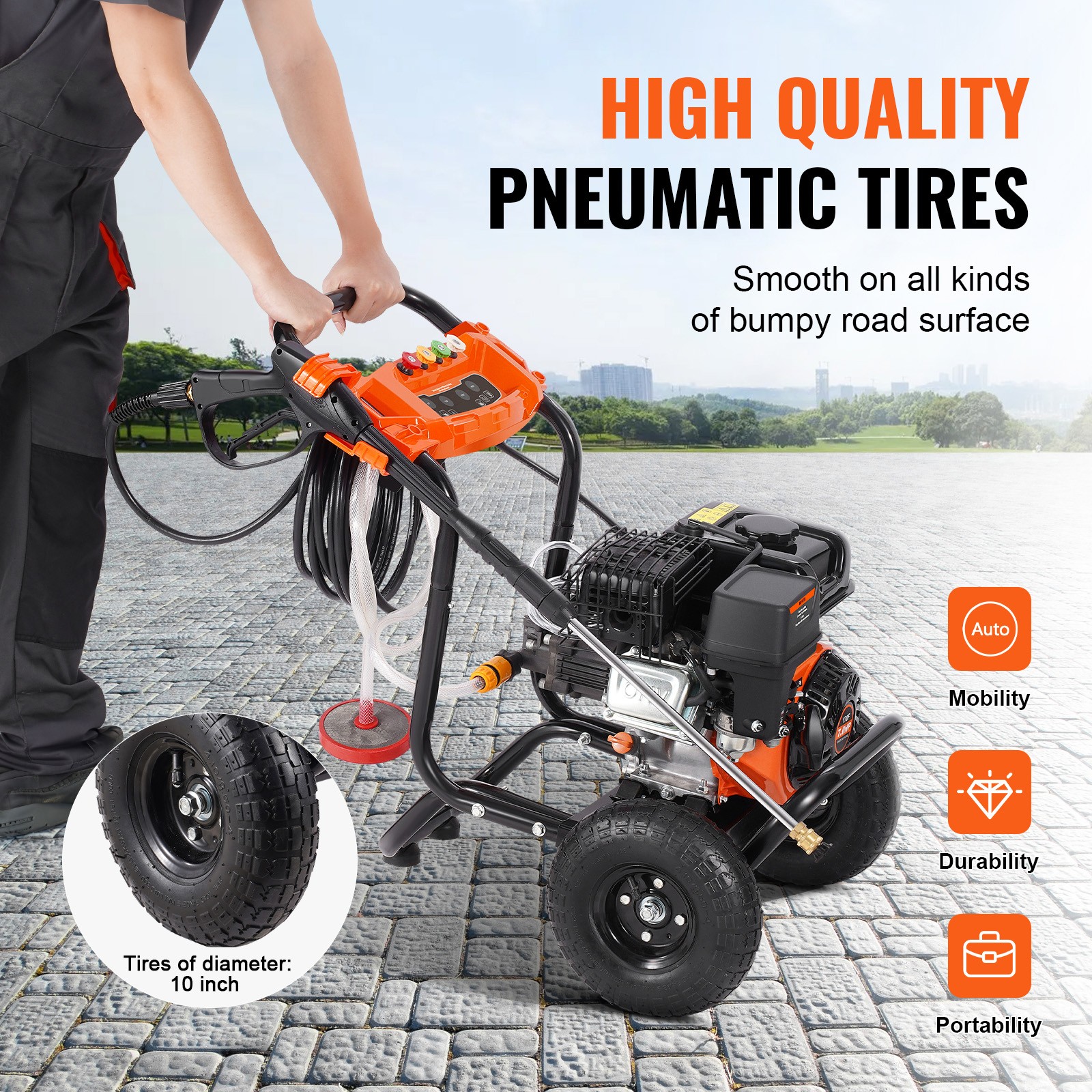 Gas Pressure Washer 3500 PSI 2.6 GPM with 5 Nozzle Set for Cars Fences - Image 5
