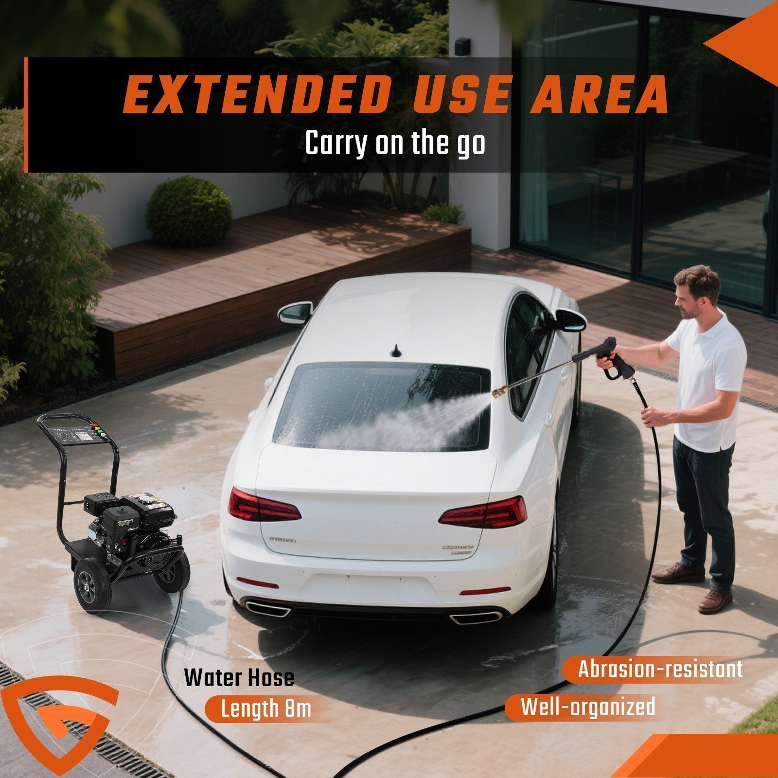 PETROL PRESSURE WASHER for Cars Fences 240 BAR Gas Powered Spray Gun 212cc - Image 5