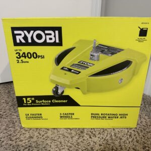 RYOBI 15" 3400 PSI Gas Pressure Washer Surface Cleaner w/Caster Wheels RY31SC15