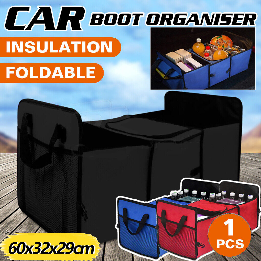 3 IN 1_FOLDABLE CAR BOOT ORGANISER TIDY COLLAPSIBLE SHOPPING STORAGE BOX NET BAG