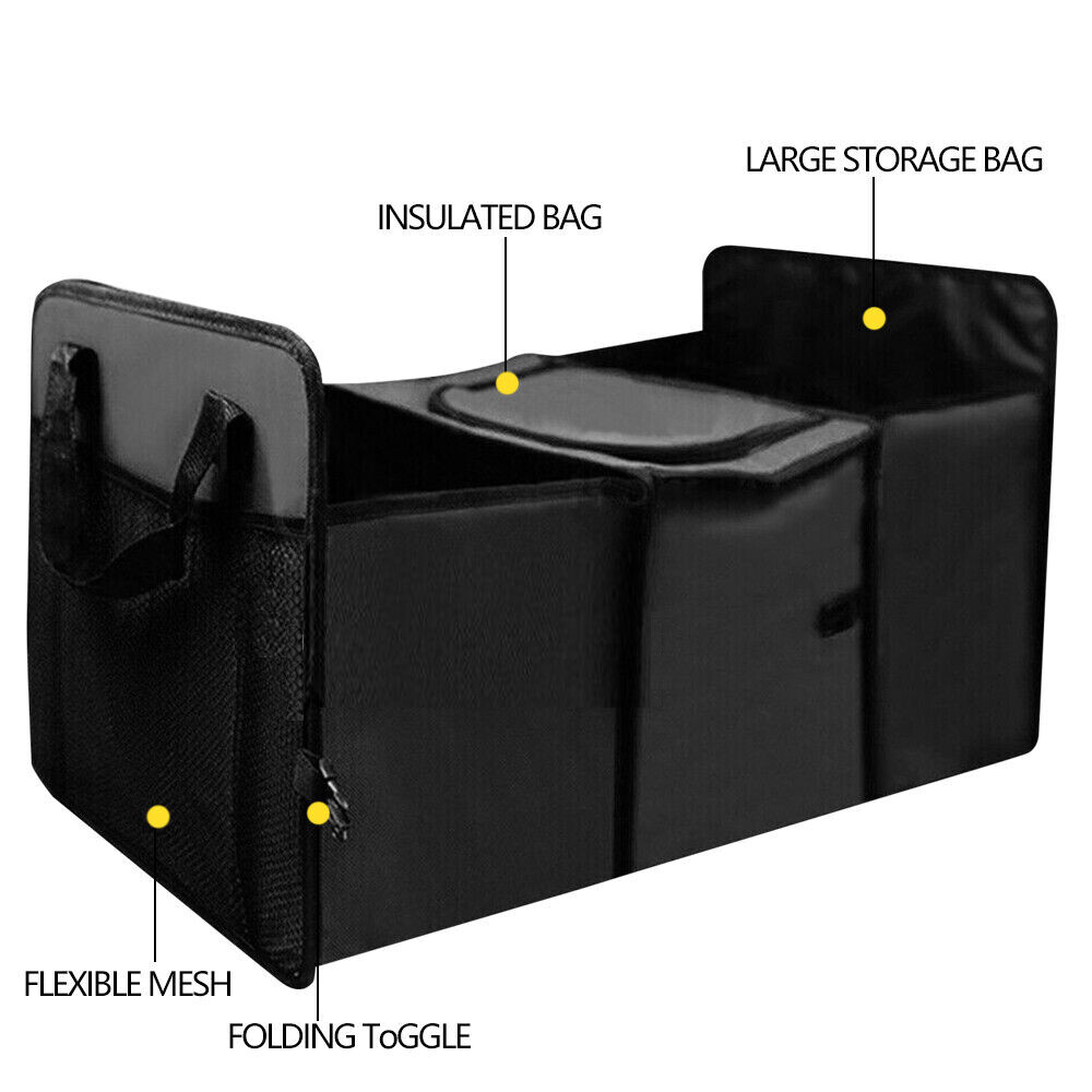 3 IN 1_FOLDABLE CAR BOOT ORGANISER TIDY COLLAPSIBLE SHOPPING STORAGE BOX NET BAG - Image 2