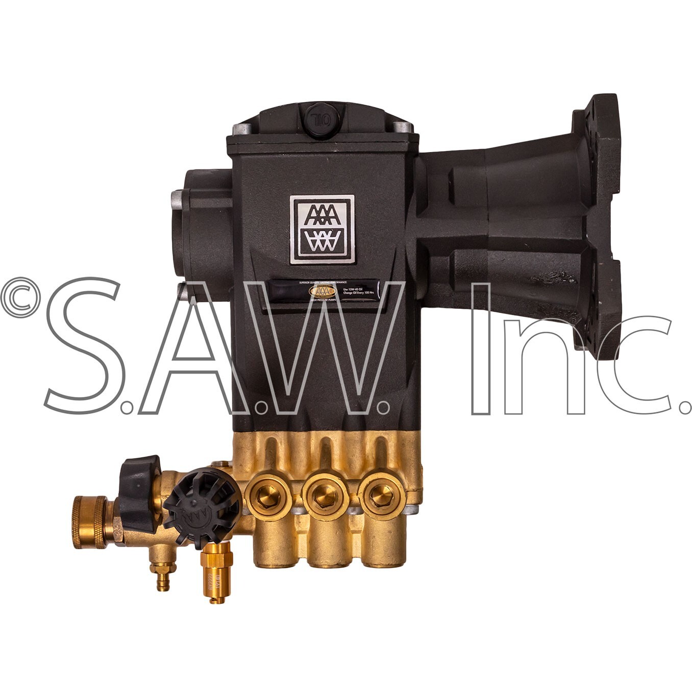 530010 AAA Pressure Washer Pump Triplex 3.5GPM 4000PSI Max 1 Inch Hollow Shaft