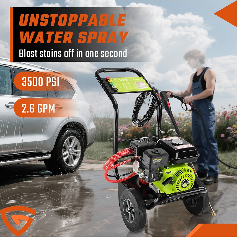 Gas Pressure Washer Gas Powered Washer 3500 PSI 2.6 GPM 212cc 5 Nozzles Hot!
