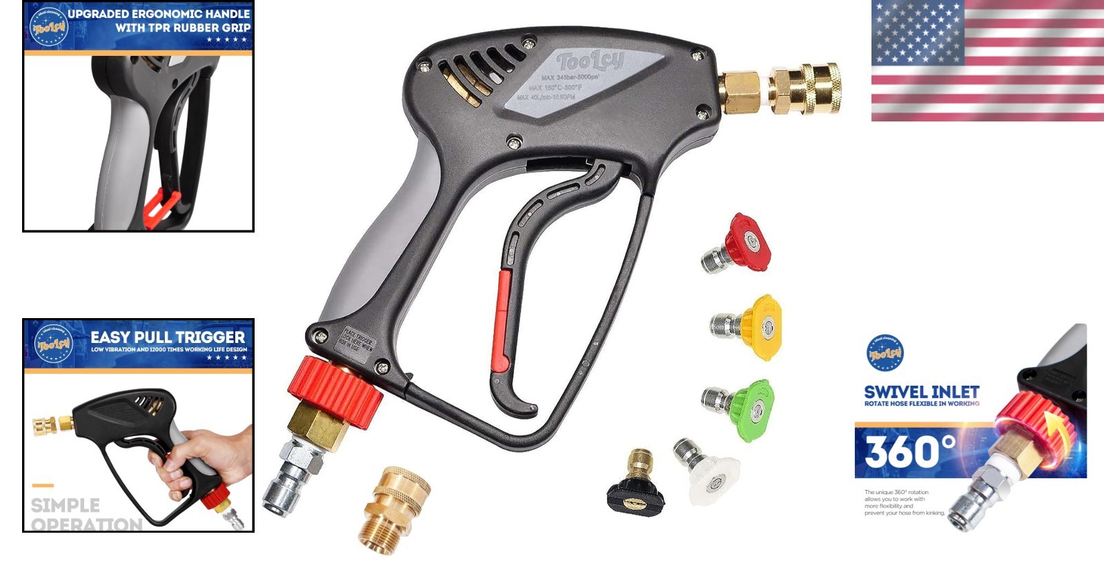 High-Performance 5000 PSI Short Gun for Gas Pressure Washers - Safe and Reliable - Image 2