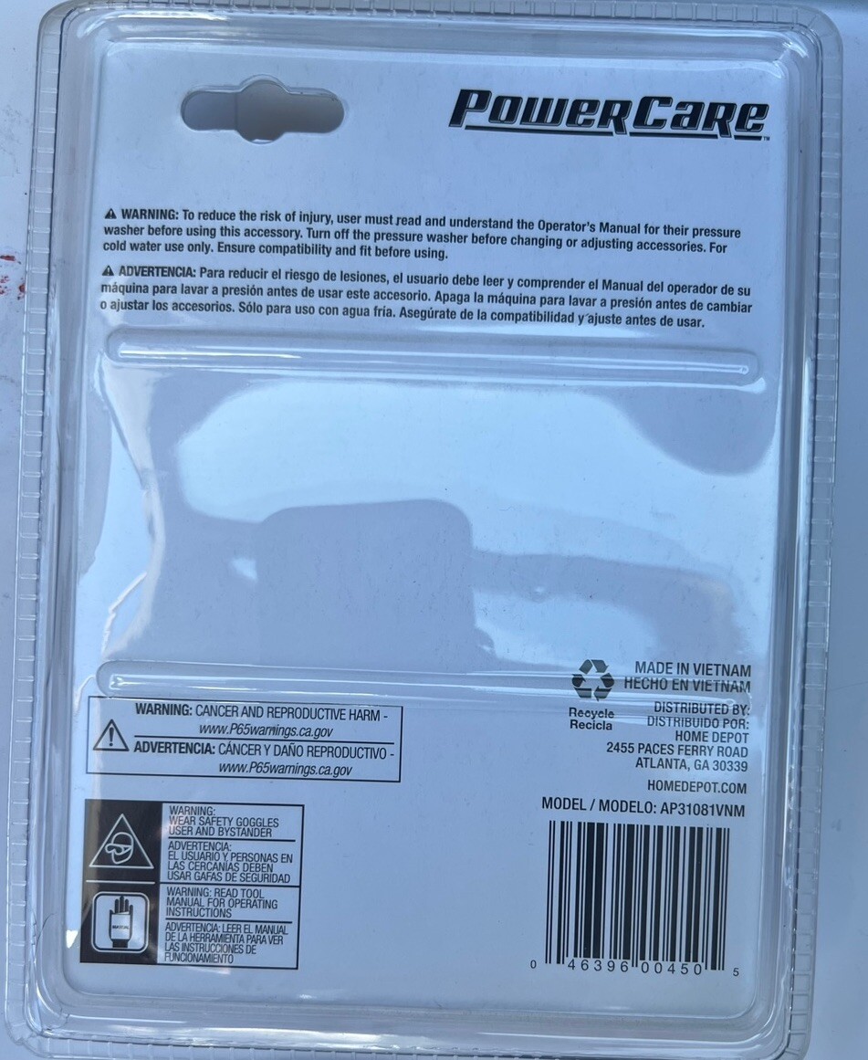 Power Care-Detergent Hose 3' Replacement for Pressure Washer AP31081VNM (NEW) - Image 3