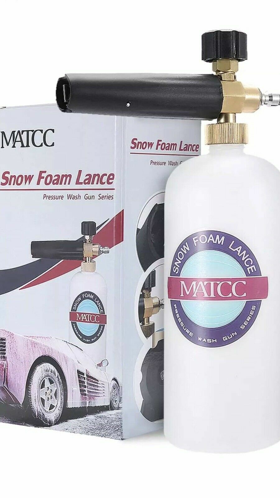 ✅New MATCC Adjustable Foam Cannon 33 fl oz 1 Liter Bottle Snow Foam Lance