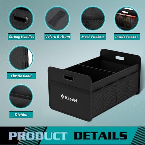 Car Trunk Organizer, Foldable Organizer for Car, Automotive Small Black - Image 4